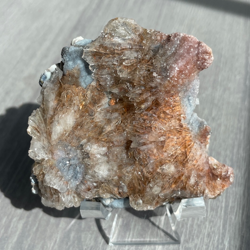 High Quality Chalcedony Rose Quartz Crystal Cluster
